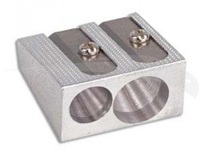 TAILLE CRAYON METAL ANTIROUILLE DOUBLE USAGE - Boîte de 12 taille-crayons