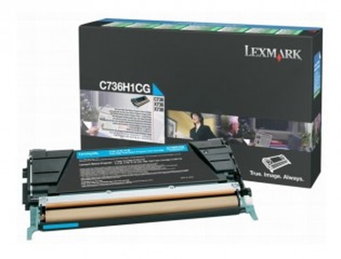 C736, X736, X738 TONER Cyan haute capacité (10K) (C736H1CG)