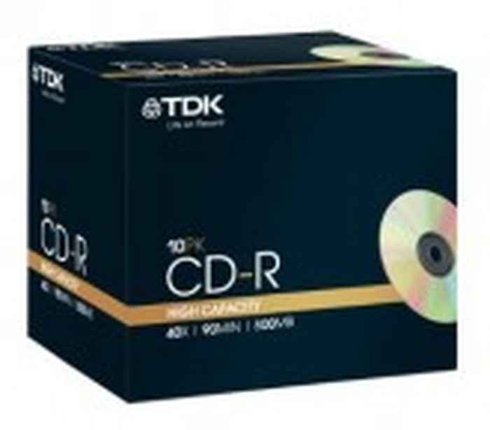 TDK T18780 CD-R 90 Minute 800MB 40X 10PK HIGH CAPACITY FJC