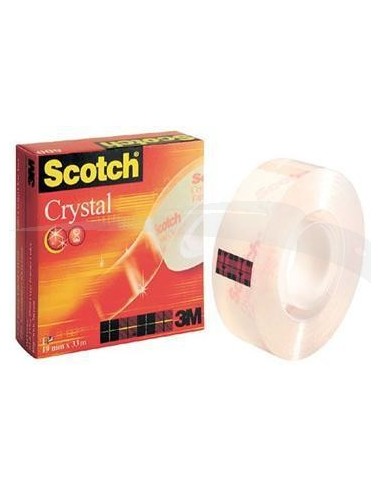 ROULEAU SCOTCH ADHÉSIF - 3M - CRISTAL - 19 mm x 33 m - Lot de 10 rouleaux