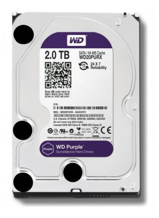 DISQUE DUR HDD WDPURPLE 3.5 SATA 2To