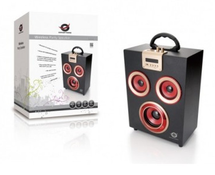 Conceptronic Wireless Party Speaker- haut-parleur multimédia Bluetooth, avec radio, lecteur de carte SD, USB et port jack