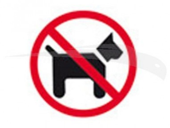 ÉTIQUETTE DE SIGNALISATION / INTERDIT AUX CHIENS - APLI - 114 mm X 114 mm