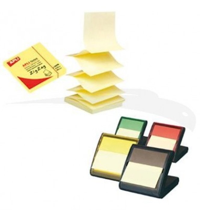 DÉVIDOIR POST IT ZIG ZAG - APLI - 75 mm X 75 mm - lot de 5 blocs
