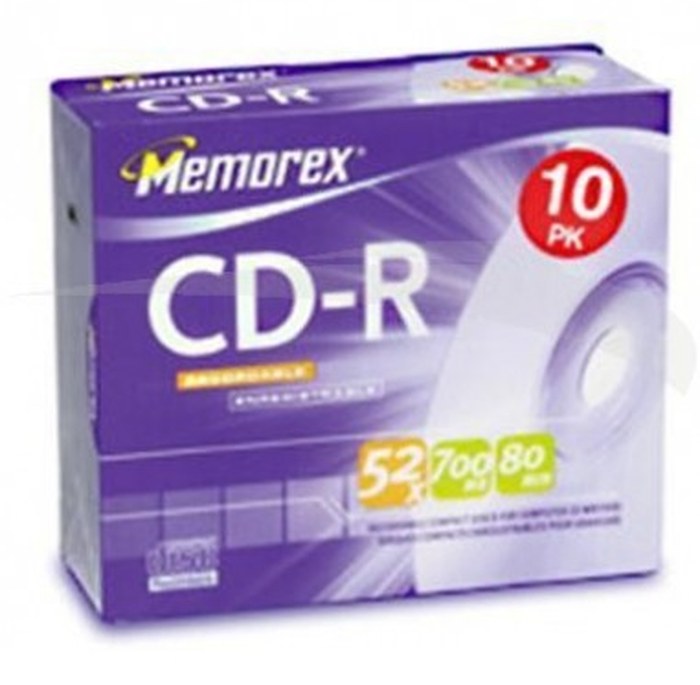 CD-R MEMOREX - 52 X 700 MB AVEC POCHETTE - BOÎTE DE 10 CD