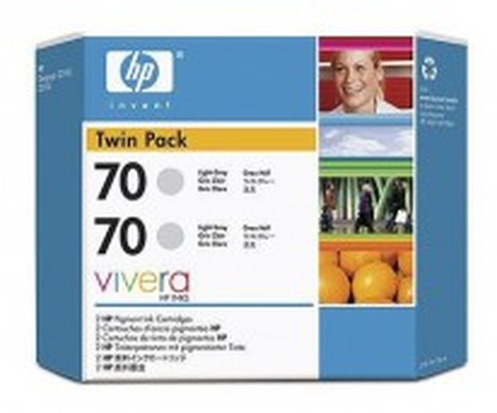 HP 70 2-pack 130-ml Light Gray Ink Cartridges (CB342A)