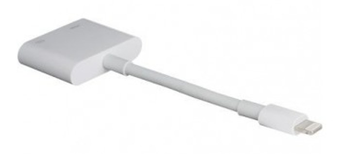 Cable APPLE /Lightning AV numérique /Lightning - HDMI /Blanc /9.9cm