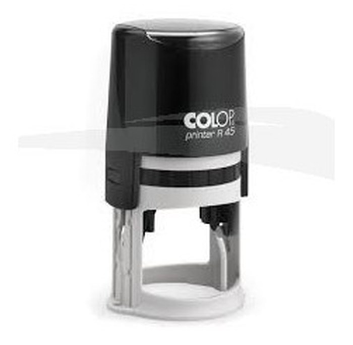 Cachet personnalisable COLOP Printer R45 format empreinte Ø 45 mm 9 lignes Col Bleu