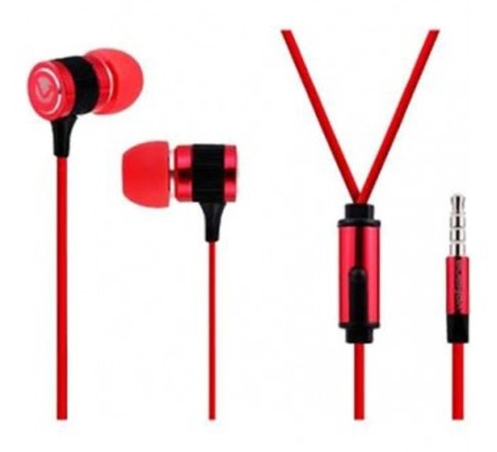 Ecouteurs VOLKANO Stannice Series /Micro /Rouge