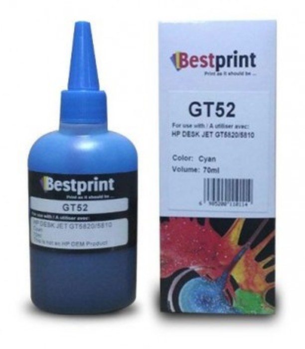 Bouteille d'encre BESTPRINT /Cyan /70 ml /HP GT 5820 - GT5810