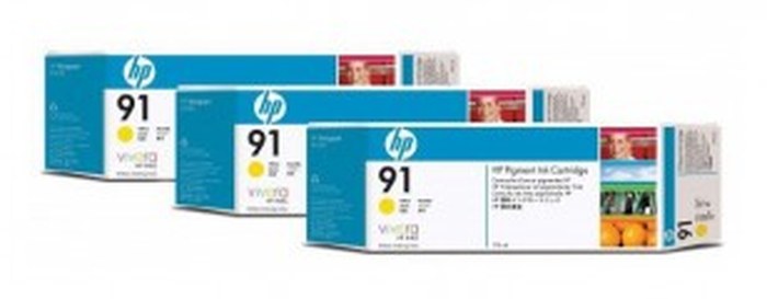 HP 91 3-pack 775-ml Yellow Cartouches (C9485A)