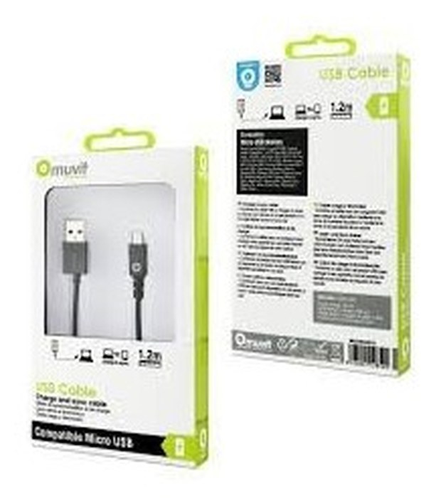 Cable USB-Micro USB (Données/Charge) Muvit