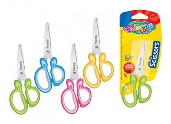 Ciseaux 12,5cm avec grip sous blister D12