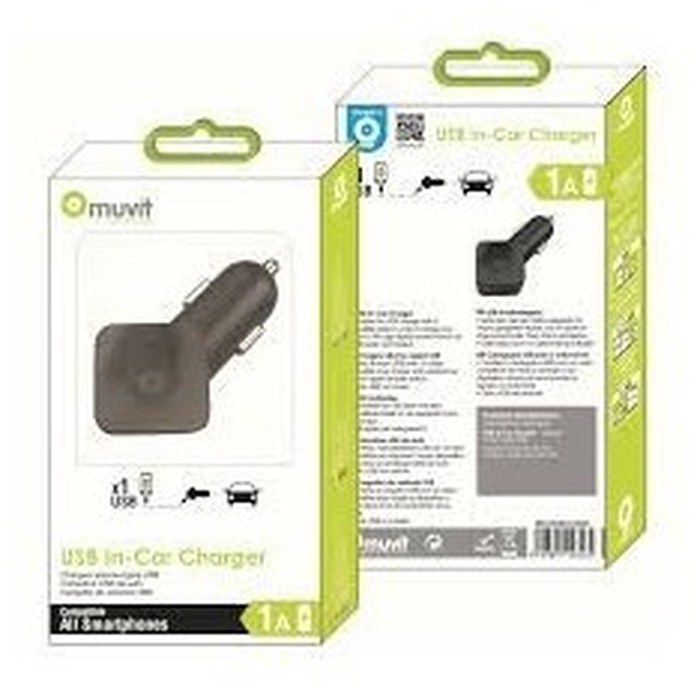 Chargeur USB 1A (sans fil) muvit voiture Black