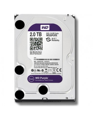 DISQUE DUR HDD WDPURPLE 3.5 SATA 2To