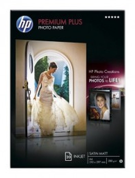 Papier photo mat satiné HP Premium Plus (20 feuilles/ A4/ 210 x 297 mm) (C6951A)