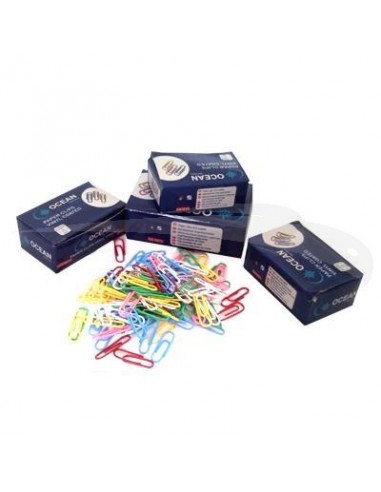 100 TROMBONES COULEURS RONDS - OCEAN - 28 mm - lot de10 boîtes