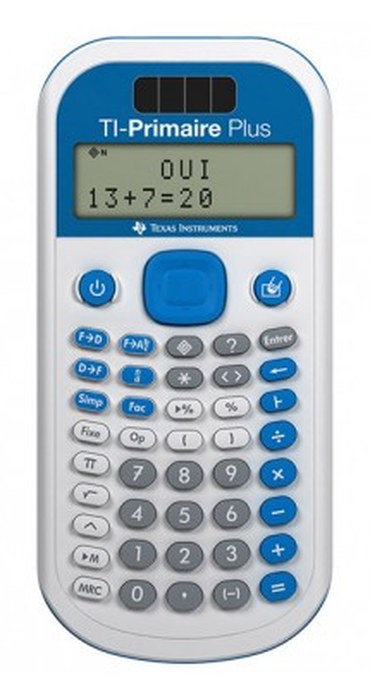 Calculatrice Exerciseur TI-PRIMAIRE PLUS - Blanc/Bleu