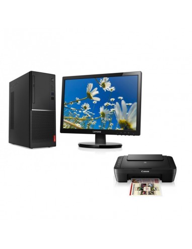 Ordinateur de bureau Lenovo V520 Tour Poucei3Pouce avec Ecran LI2054 19.5Pouce et Imprimante MG3040