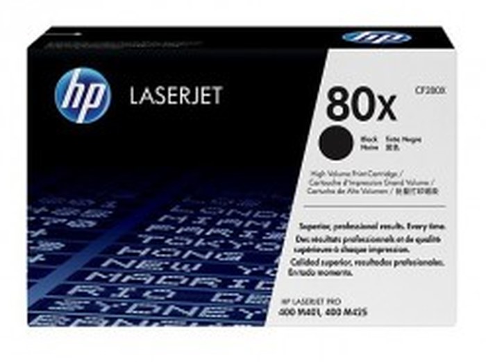 Cartouche authentique de toner noir haute capacité HP LaserJet 80X (CF280X)