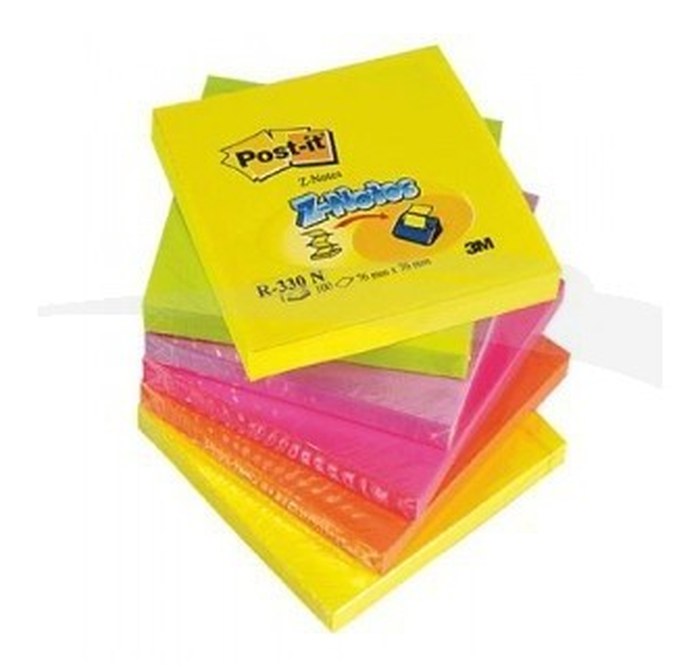 Lot de 12 blocs de 100 Notes repositionnables POST IT 76x76 mm coloris au choix