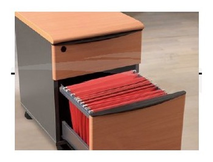 Caisson mobile avec 3 tiroirs 40,4x48,5x53,5 cm Cerisier/ Noir