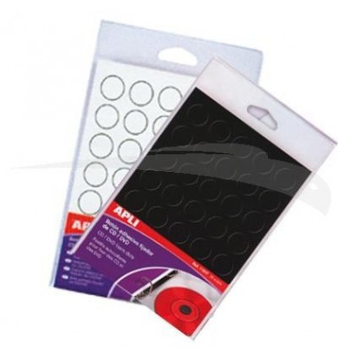10 PLANCHES DE 35 PASTILLES APLI POUR CD/DVD - 350 x Ø 15mm
