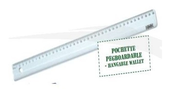 REGLE PLATE CRISTAL - EXPRESS - 40CM POCH - LOT DE 5 RÈGLES