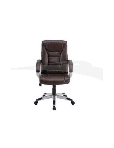 Fauteuil président en cuir marron PCA010