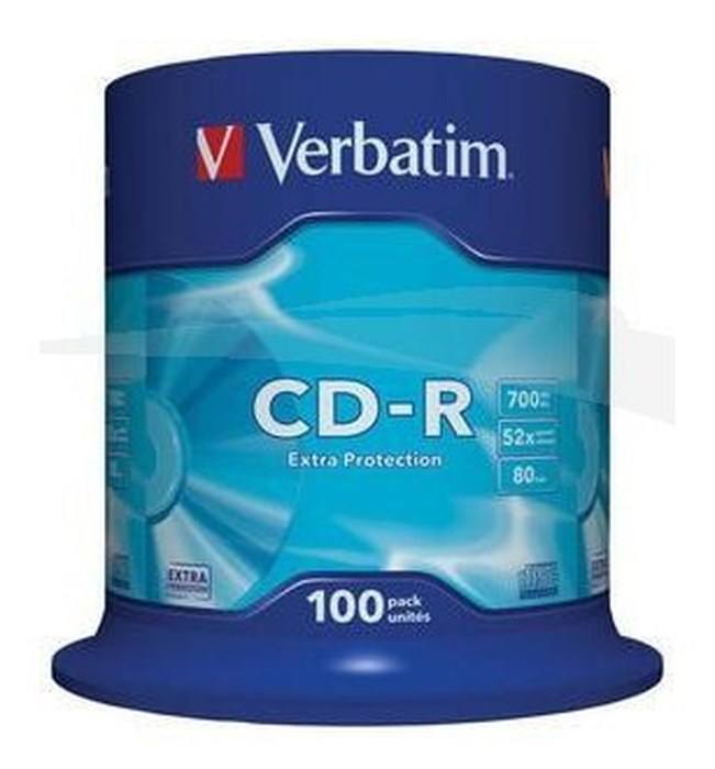 CD-R RECORDABLES - VERBATIM - EXTRA PROTECTION- Boîte de 100 CD