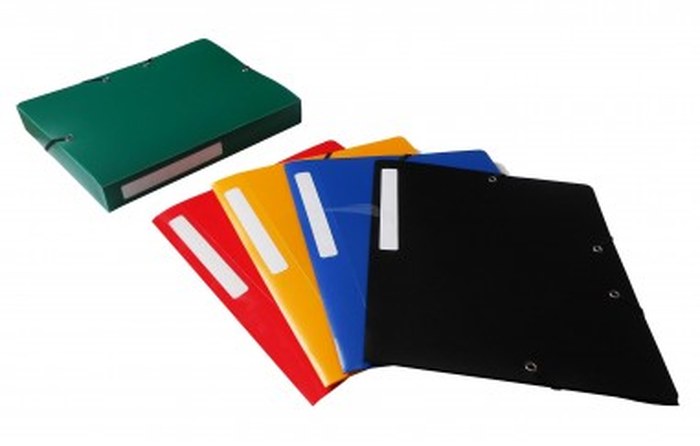 CHEMISES A 3 RABATS LAUREAT EN POLYPRO - FORMAT A4 - 24*32- AVEC ÉLASTIQUES 600 Microns - DOS 4cm - LOT DE 10 CHEMISES COULEUR