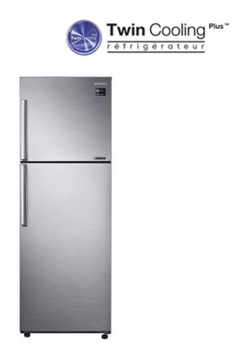 SAMSUNG Réfrigérateur 2 portes Avec Congélateur En Haut 390L NO FROST et TWIN COOLING Plus - Silver - Garantie 1 An