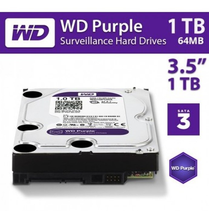 WD Purple HDD 3,5\" 1 To 64 Mo Serial ATA 6Gb/s