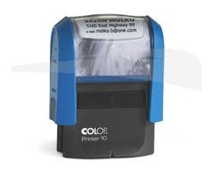 Cachet personnalisable COLOP Printer 10 format empreinte 10 mm x 27 mm 3 lignes