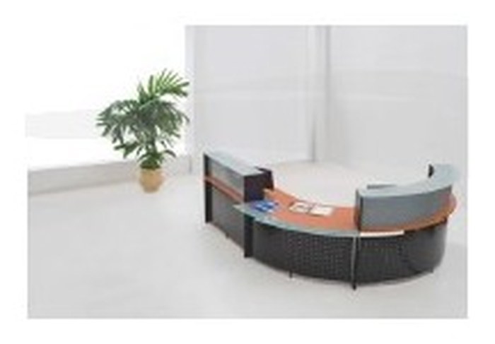 Comptoir Droit 180° 1400W x 1100D x 750H Merisier / Noir Mobilier