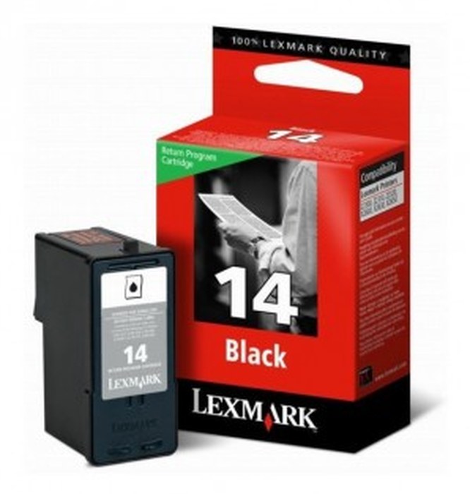 Cartouche d'encre Lexmark Return Programme noir N 14 (18C2090E)