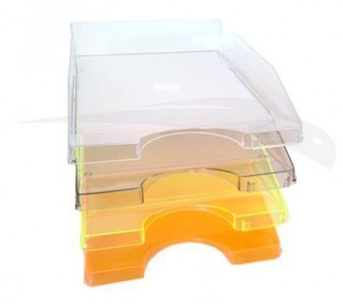 CORBEILLE A COURRIER - FAIBO - TRANSPARENTE - Lot de 6 corbeilles