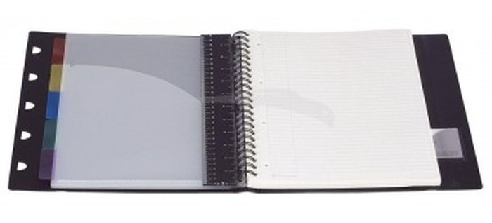 Lot de 5 Cahiers Organizers à Spirales - Exabook - 160 p (Noir)