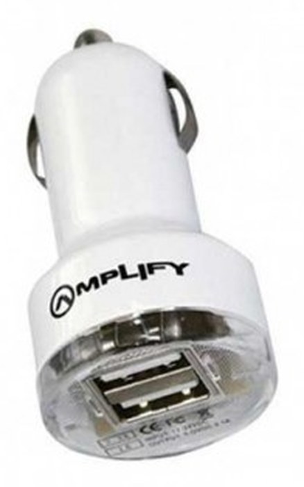 Chargeur USB AMPLIFY /Blanc /JOY RIDER /Pour voiture