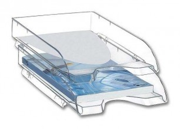 CORBEILLES À COURRIER TRANSPARENT ( Blanc ) - LOT DE 10
