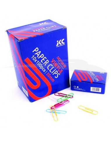 100 TROMBONES PLASTIFIÉES - JKC - 25 mm - lot de 10 boîtes