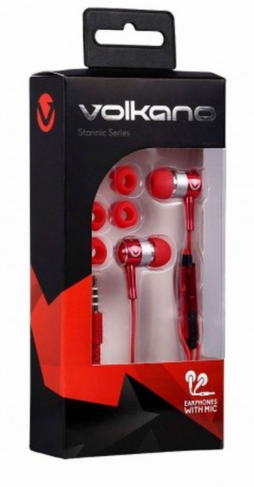 Ecouteurs VOLKANO Stannic series /Rouge
