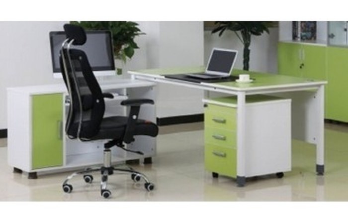 Bureau Président + retour + caisson 3 tiroirs (W1800xD1800xH730)