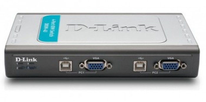 Switch KVM D-Link 4 ports clavier-écran-souris avec câbles intégrés USB (DKVM-4U)