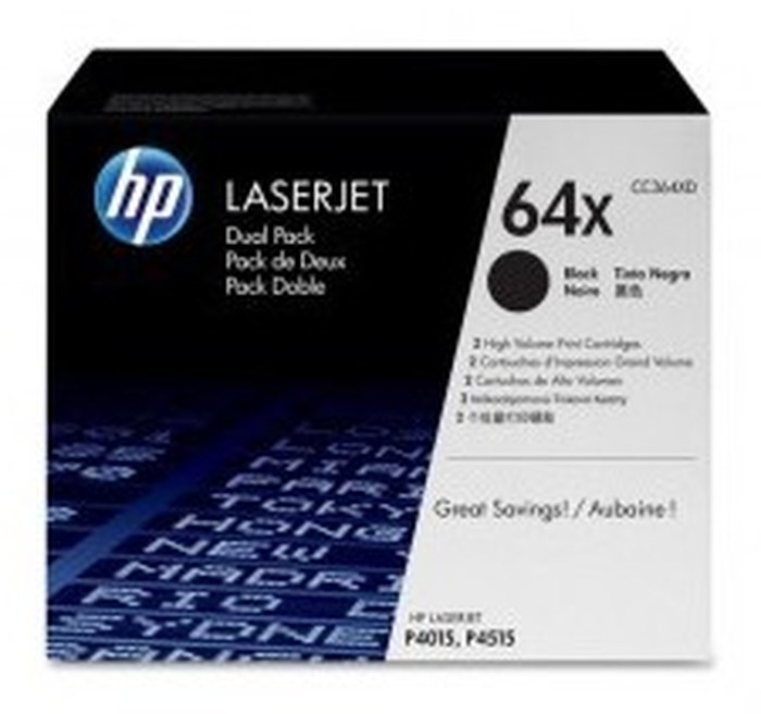 HP 64X 2-pack High Yield Black Original LaserJet Toner Cartridges