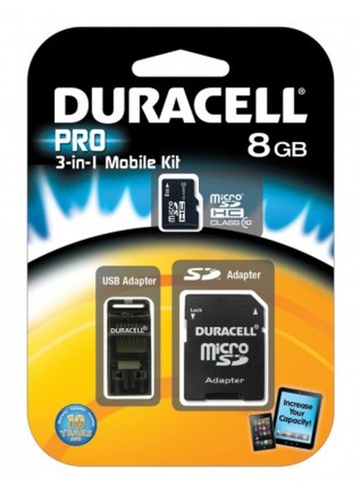 DURACELL Carte Micro SD CL10 3IN 1 8GB (DU-3IN1C1008G-R)