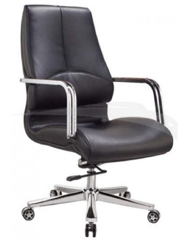 FAUTEUIL SÉNATEUR B016 ÉLÉGANCE en PU & aluminium NOIR