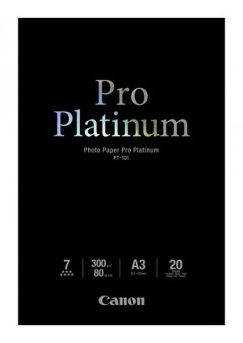 Papier Photos Canon PT-101 - Pro Platinum - 20 feuilles A3 de 300 g/m² (2768B017AC)