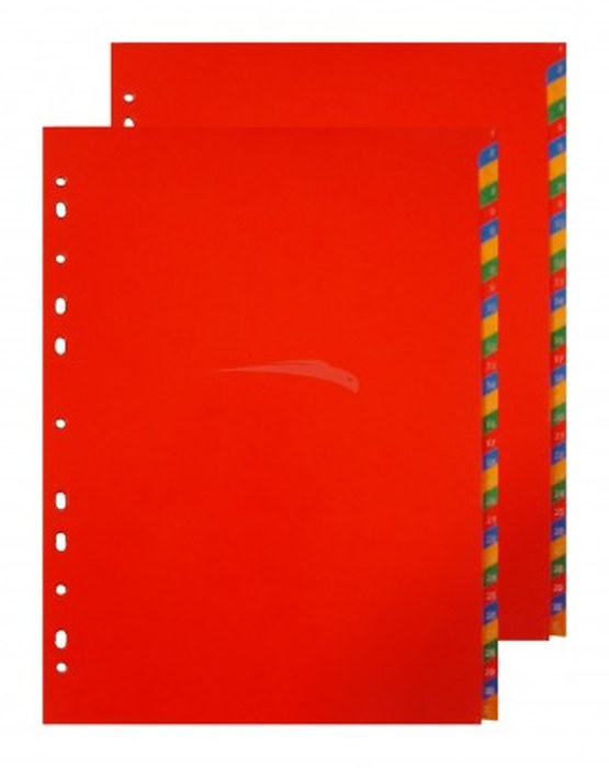 INTERCALAIRES NUMÉRIQUES - CARTE LUSTRÉE - LOT DE 10 JEUX DE 31 INTERCALAIRES - FORMAT 29,7 * 21 cm (A4)
