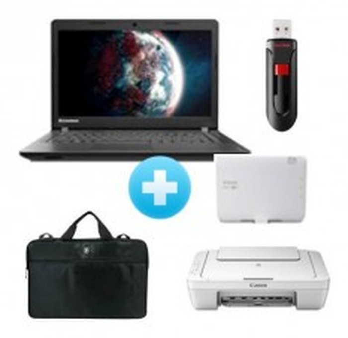 PC portable Lenovo IdeaPad 100-15 + Sacoche + Imprimante couleur multifonction + Répéteur Wi-Fi DIR-506L + Clé USB 16 GB